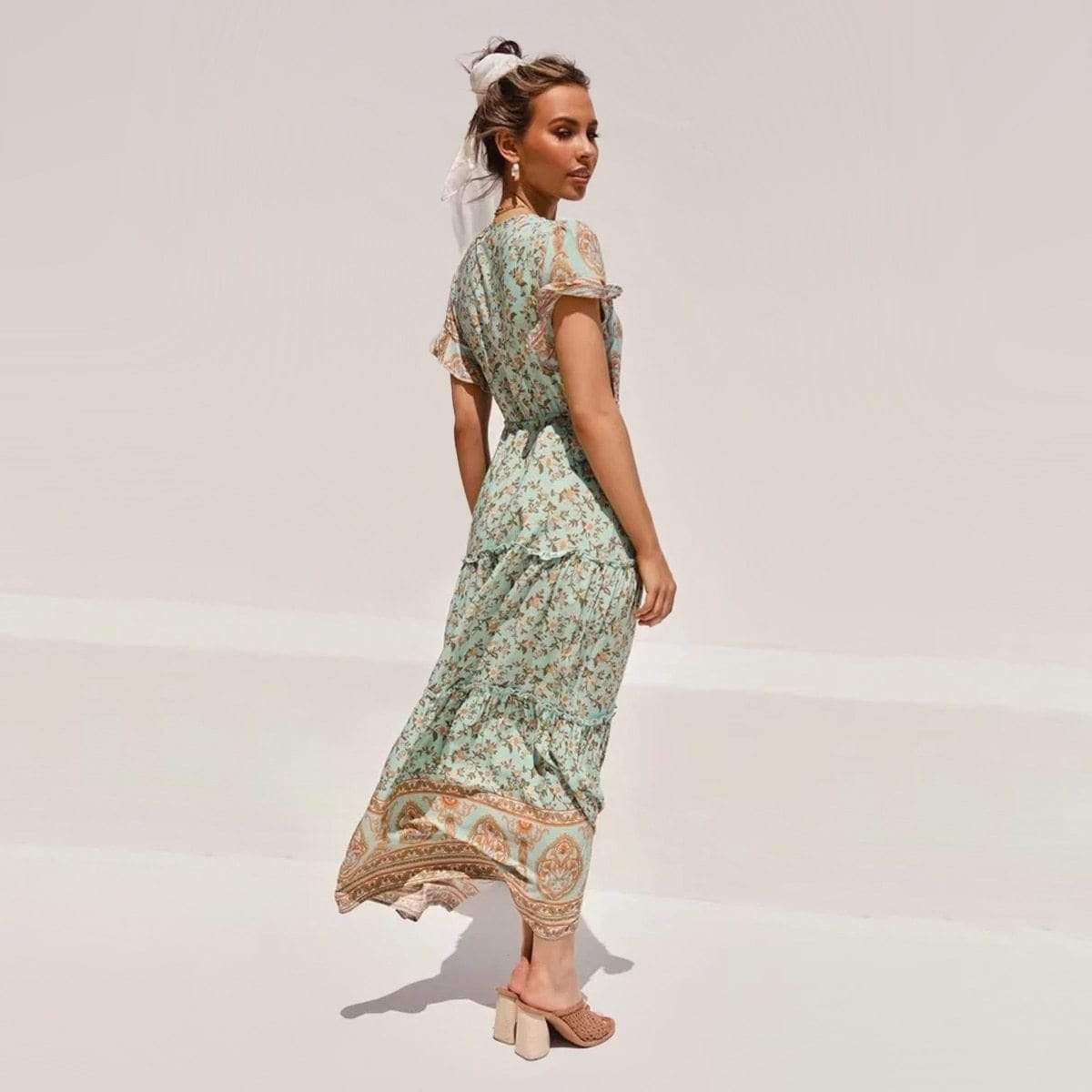 Green Floral Boho Dress sold by Boho Mood product image thumbnail 5