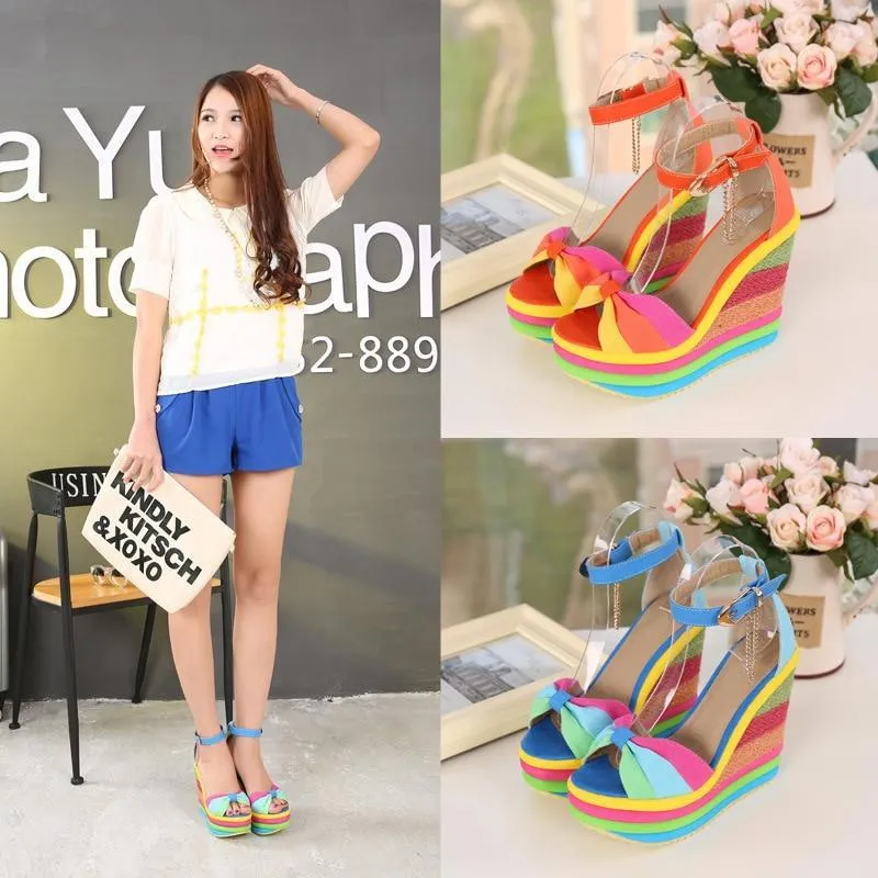 Boho Wedge Sandals Rainbow sold by Boho Mood product image thumbnail 2