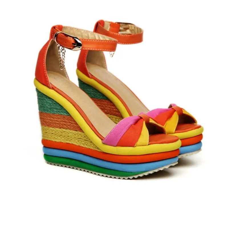 Boho Wedge Sandals Rainbow sold by Boho Mood product image thumbnail 4