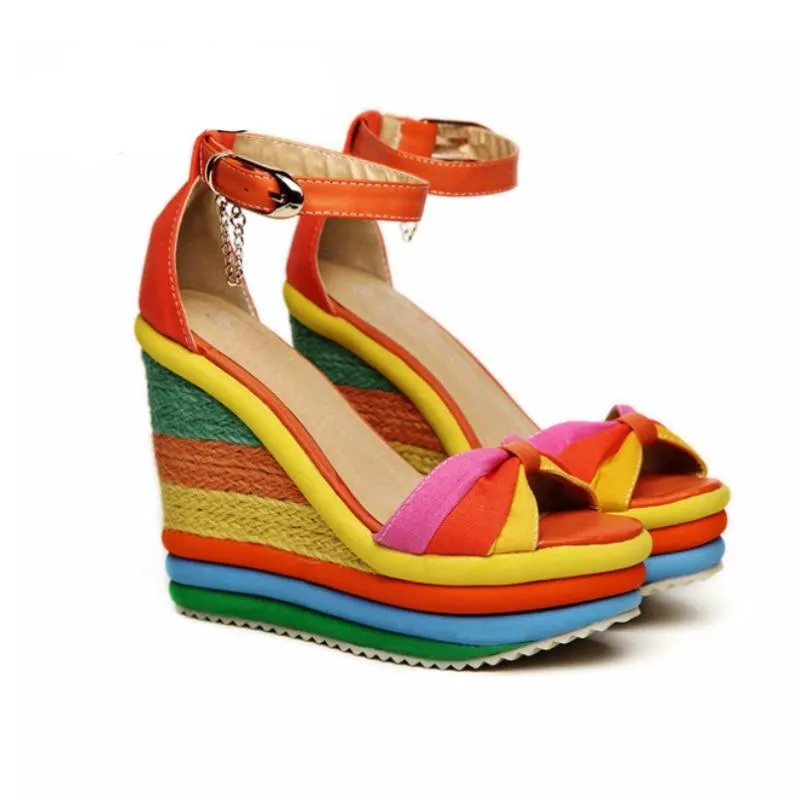 Boho Wedge Sandals Rainbow sold by Boho Mood