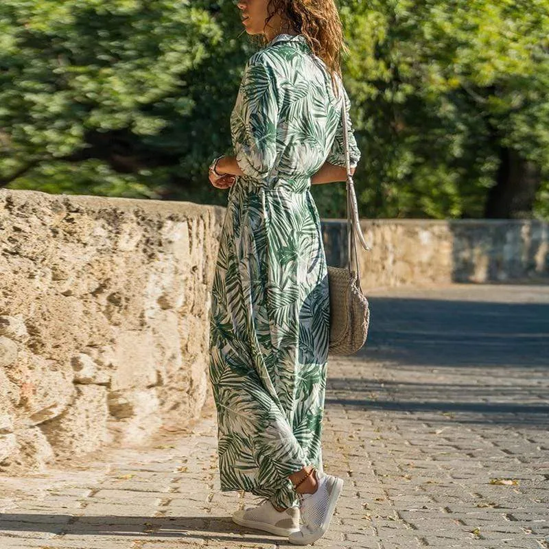 Green Long Sleeve Boho Maxi Dress sold by Boho Mood product image thumbnail 2