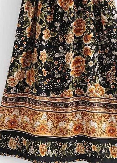 Elegant Boho Black Kimono with golden flowers sold by Boho Mood product image thumbnail 5