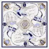 Boho retro White Scarf with blue and gold print sold by Boho Mood