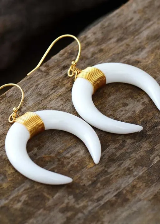 Gold Boho Earrings - Natural Stone sold by Boho Mood product image thumbnail 2