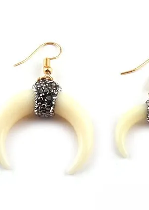 Boho Dangle Earrings - White Horn Moon sold by Boho Mood product image thumbnail 5