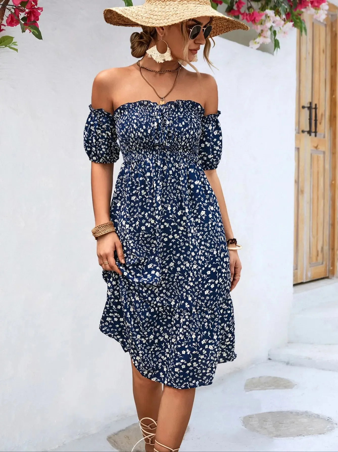 Blue Boho Midi Dress sold by Boho Mood