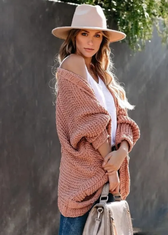 Boho Cardigan Baldy Pink with relief sold by Boho Mood