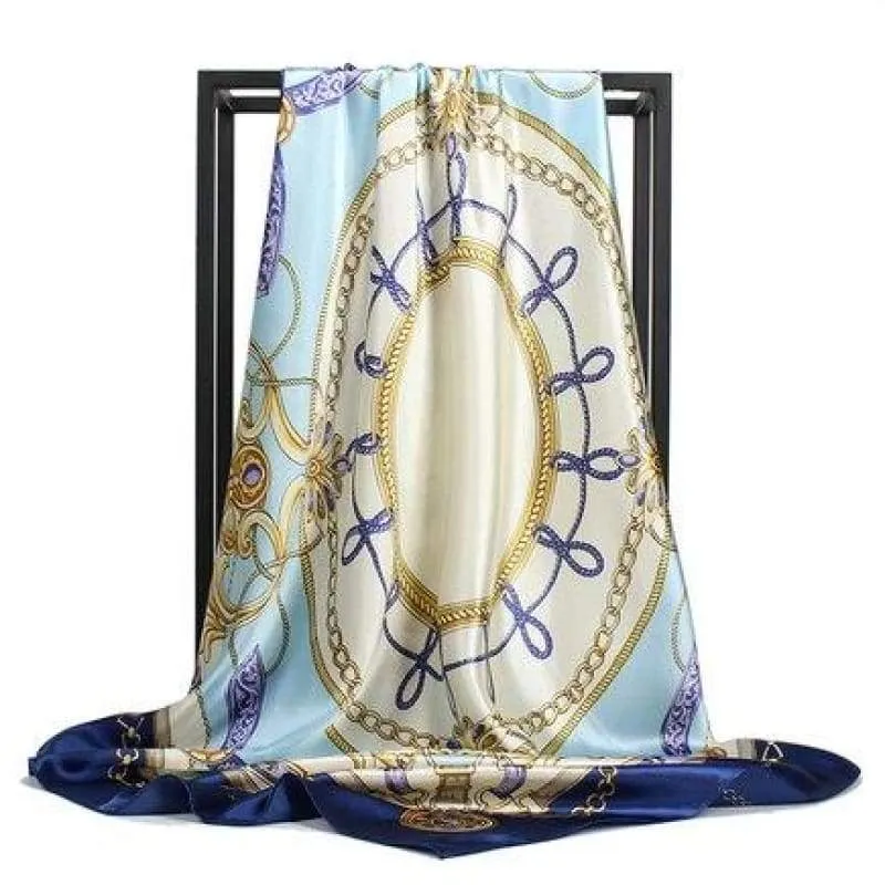 Boho blue Scarf Stylish gold print sold by Boho Mood