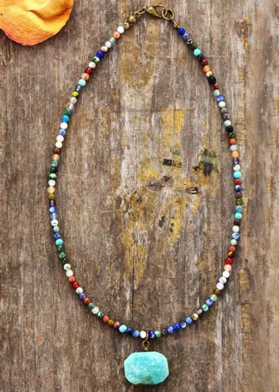 Boho Stone Pendant Necklace sold by Boho Mood