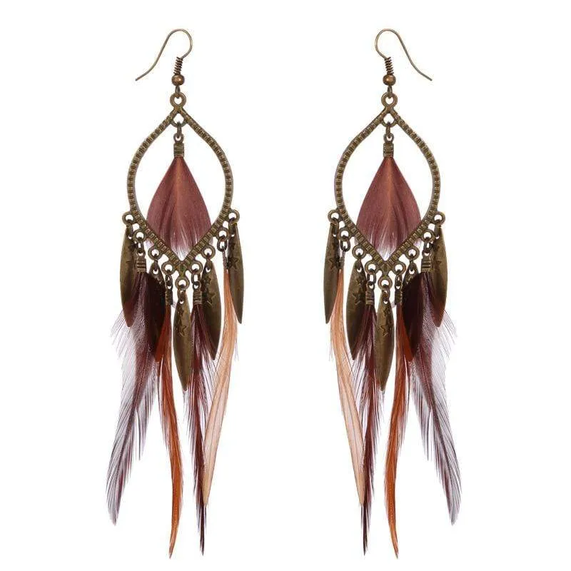 Boho Earrings Light Feathers sold by Boho Mood product image thumbnail 2