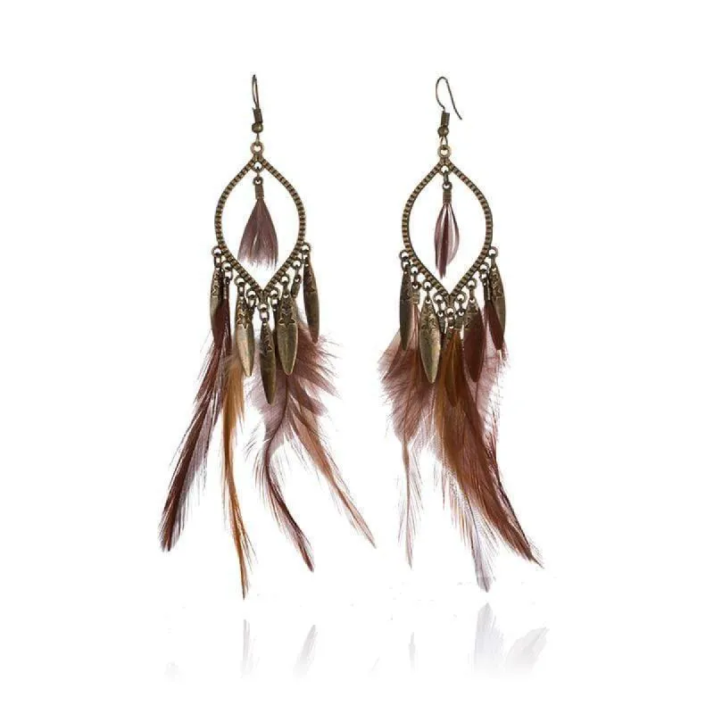Boho Earrings Light Feathers sold by Boho Mood