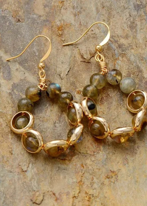 Boho Gold Dangle Earrings sold by Boho Mood product image thumbnail 4