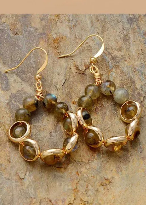 Boho Gold Dangle Earrings sold by Boho Mood product image thumbnail 5