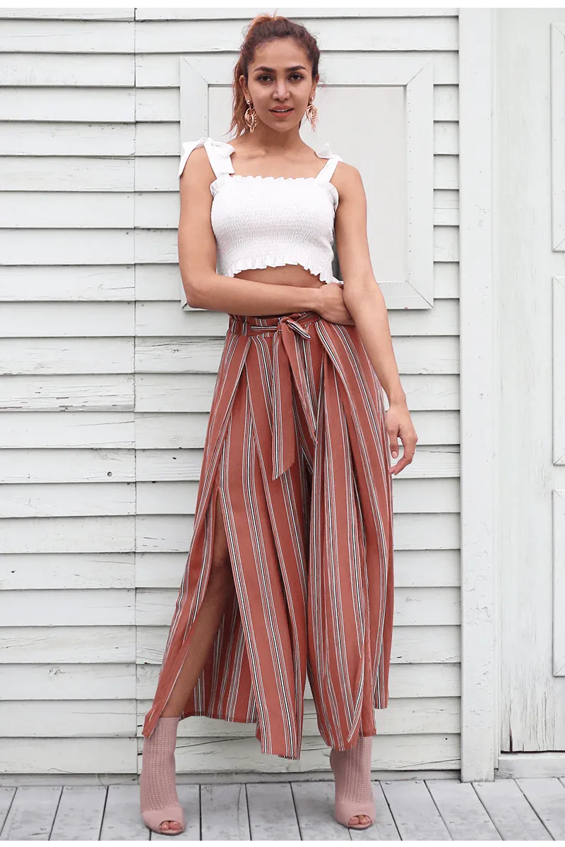Boho Fluid Striped Red Pants sold by Boho Mood