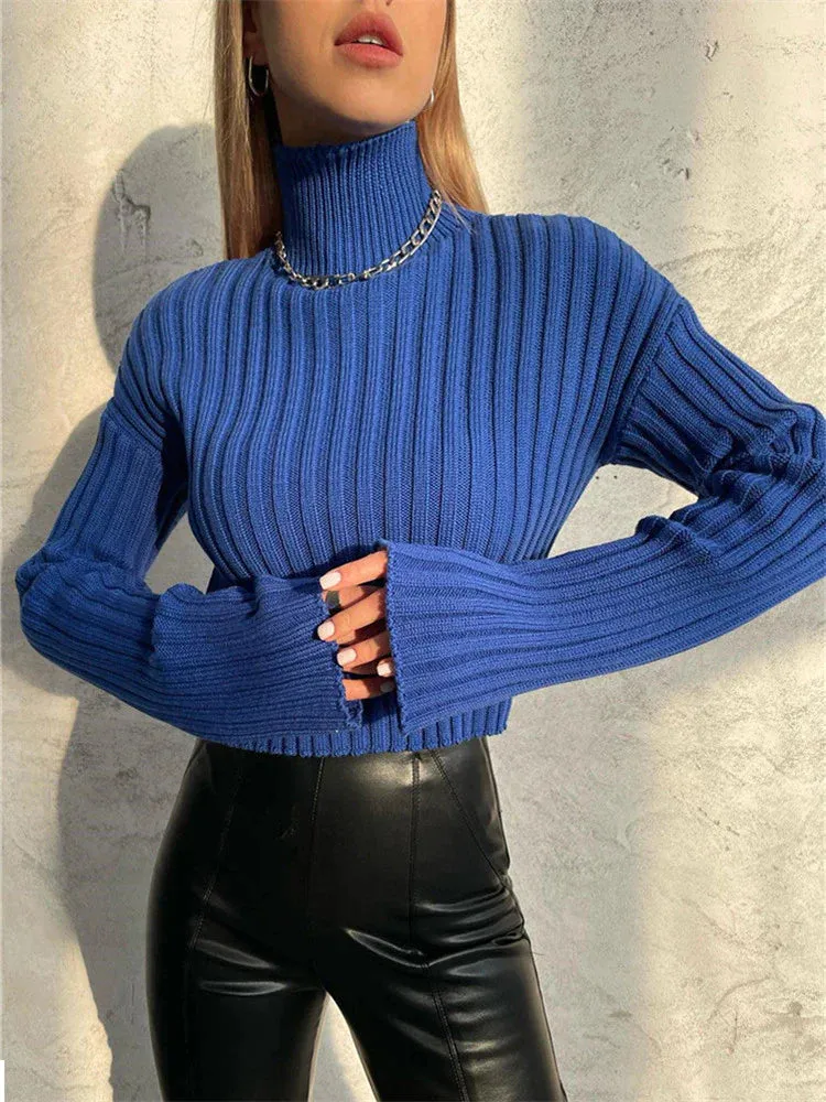 Boho Blue Ribbed Knit Sweater sold by Boho Mood