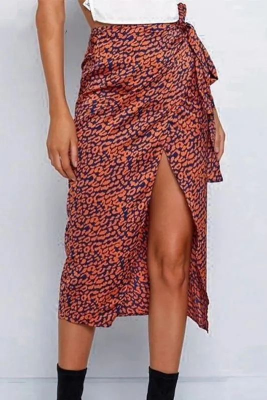 Boho Split Skirt with Leopard Print sold by Boho Mood