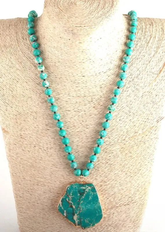 Unicolor Boho Beaded Necklace sold by Boho Mood
