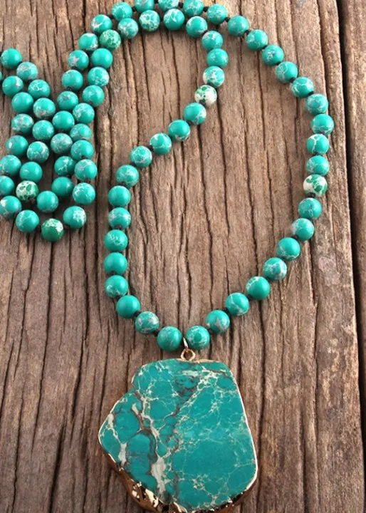 Unicolor Boho Beaded Necklace sold by Boho Mood product image thumbnail 3