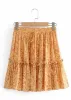 Orange Boho chic mini Skirt with floral pattern sold by Boho Mood
