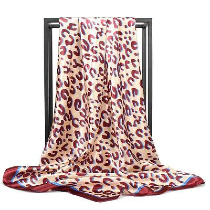 Boho Scarf Leopard Vintage pattern red navy blue sold by Boho Mood product image thumbnail 2