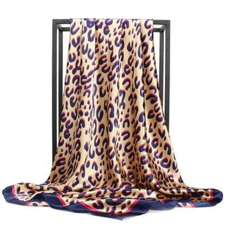 Boho Scarf Leopard Vintage pattern red navy blue sold by Boho Mood
