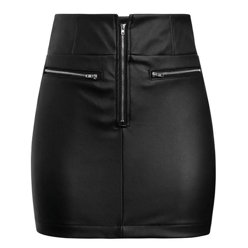Faux Leather Mini Skirt with zips sold by Boho Mood product image thumbnail 5