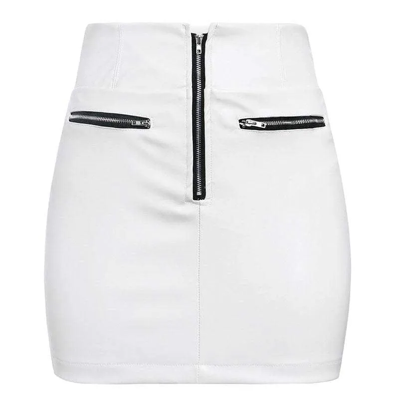 Faux Leather Mini Skirt with zips sold by Boho Mood product image thumbnail 4