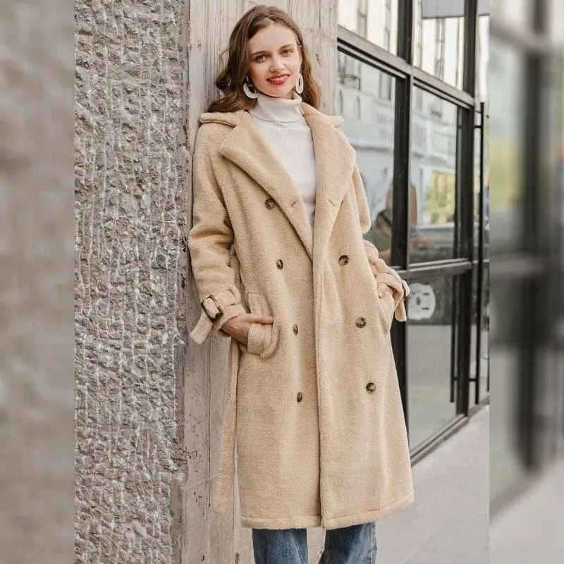 Boho Fleece Long Coat in Beige sold by Boho Mood product image thumbnail 5