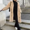 Boho Fleece Long Coat in Beige sold by Boho Mood