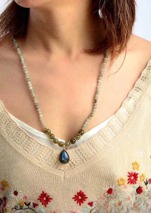 Boho Beaded Necklace Choker sold by Boho Mood product image thumbnail 4