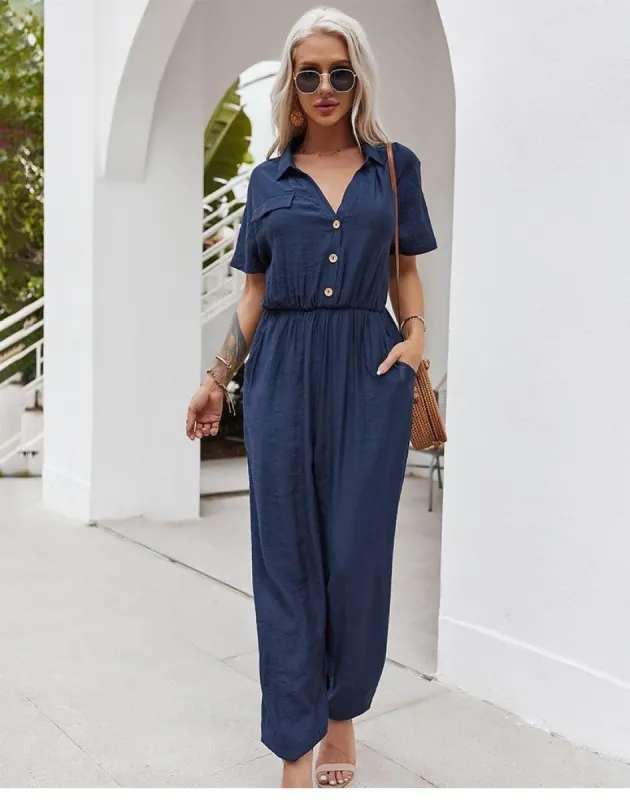 Boho Chic Jumpsuit in Navy Blue sold by Boho Mood
