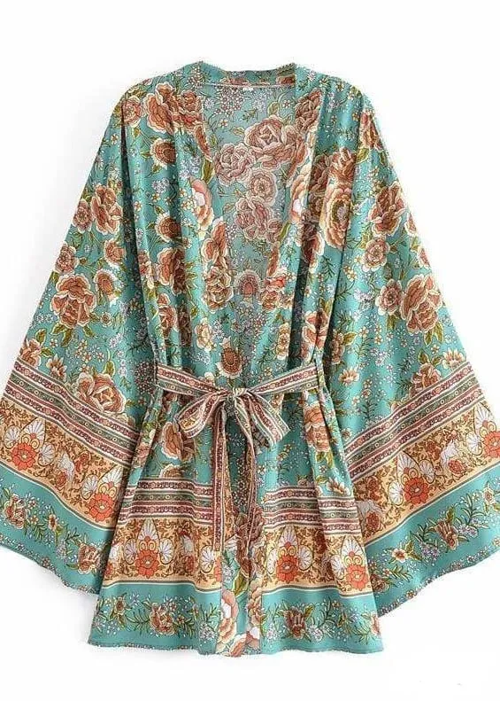 Trendy Boho Kimono Flower Pattern sold by Boho Mood