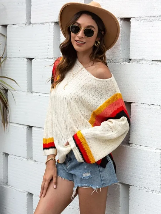 Boho White Knit Pullover sold by Boho Mood