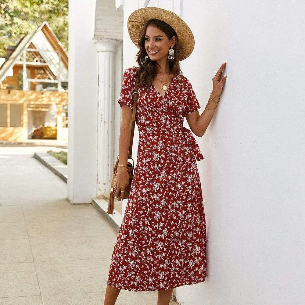 Boho Long Dress With Flowers sold by Boho Mood