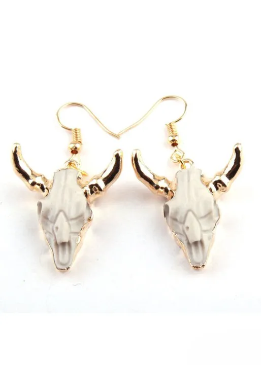 Gold Boho Earrings - White Horn sold by Boho Mood product image thumbnail 2
