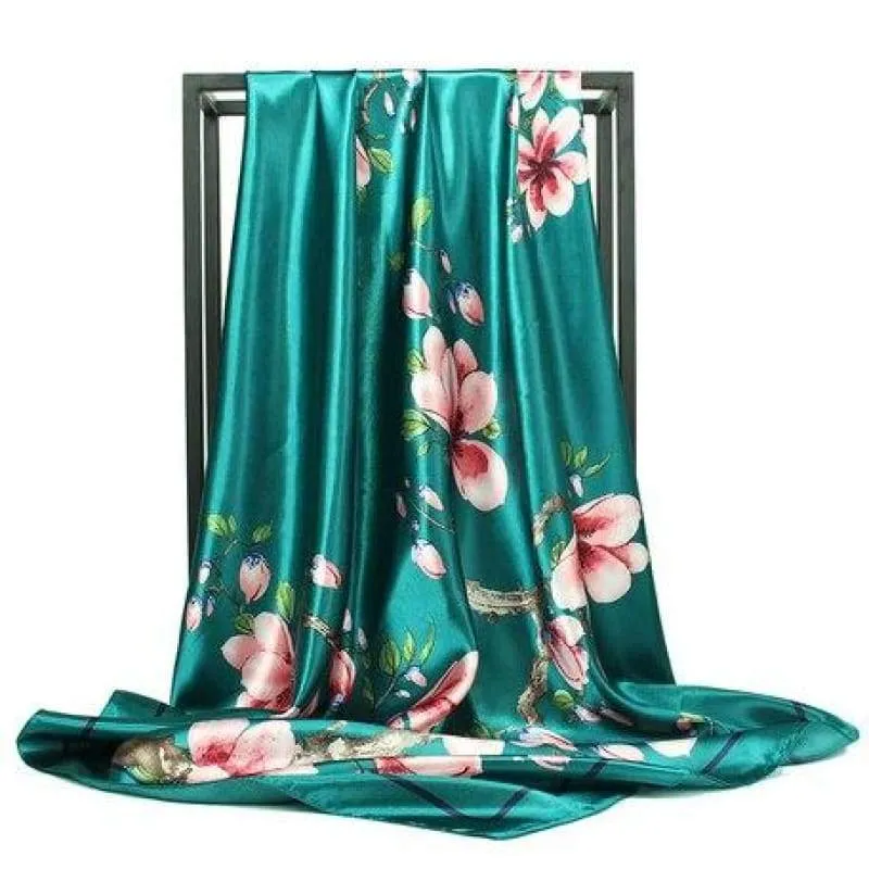 Boho green Scarf stylish Floral pink pattern sold by Boho Mood
