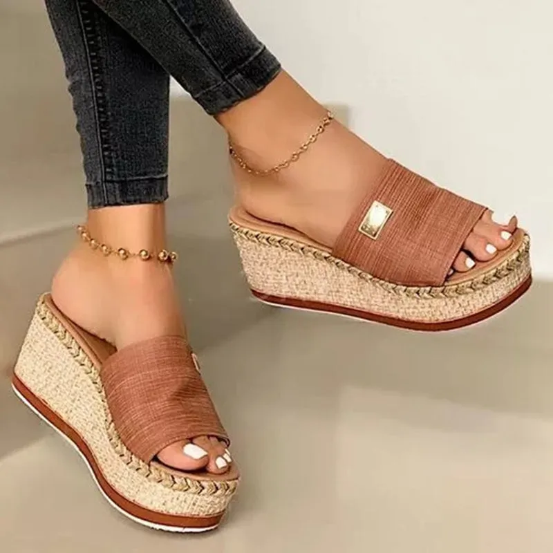 Boho Brown Wedge Mules sold by Boho Mood