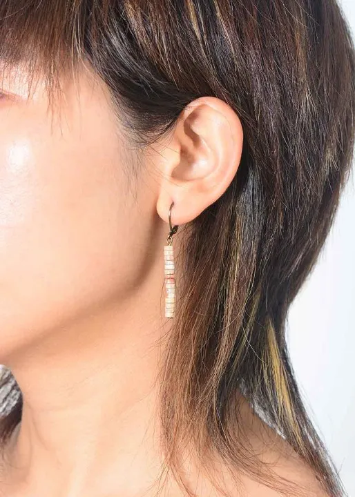 Boho Beaded Dangle Earrings - Natural Stone sold by Boho Mood product image thumbnail 4