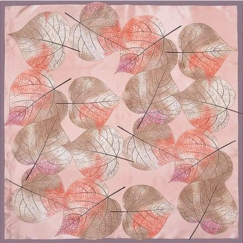 Vintage Pink Boho Scarf with leaves pattern sold by Boho Mood product image thumbnail 2