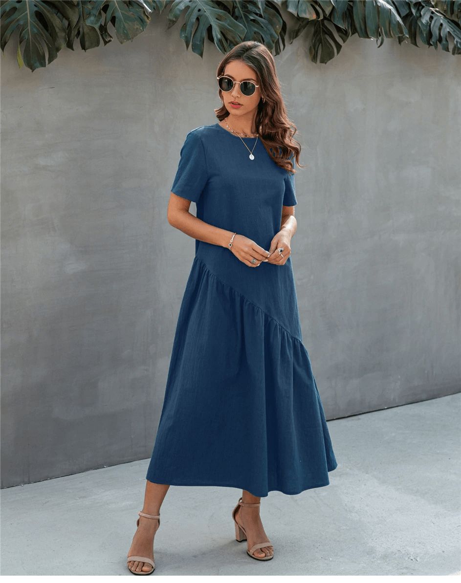 Asymmetrical Navy Blue Boho Dress sold by Boho Mood product image thumbnail 3