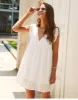 White Boho Mini Dress with embroideries sold by Boho Mood