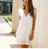 White Boho Mini Dress with embroideries sold by Boho Mood