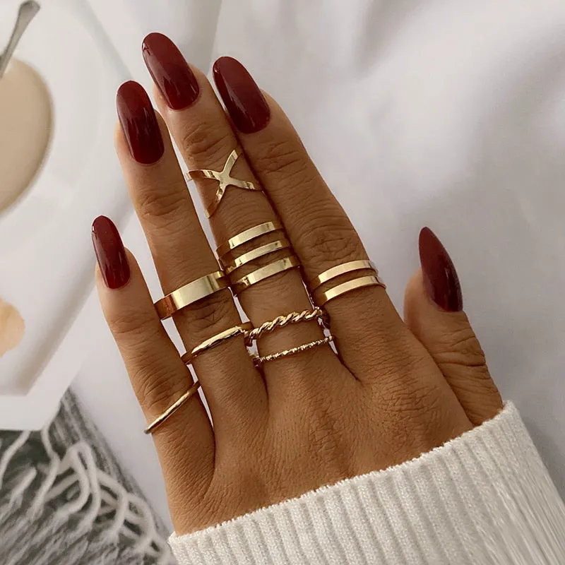 Gold Boho Rings Set sold by Boho Mood