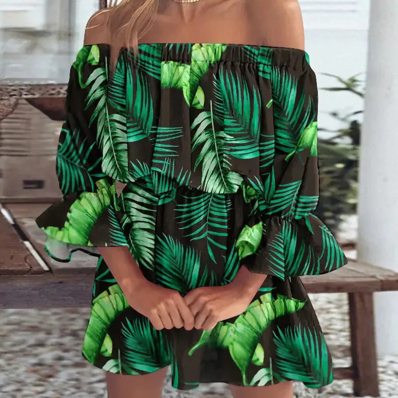 Mini Beach Dress Off Shoulder sold by Boho Mood