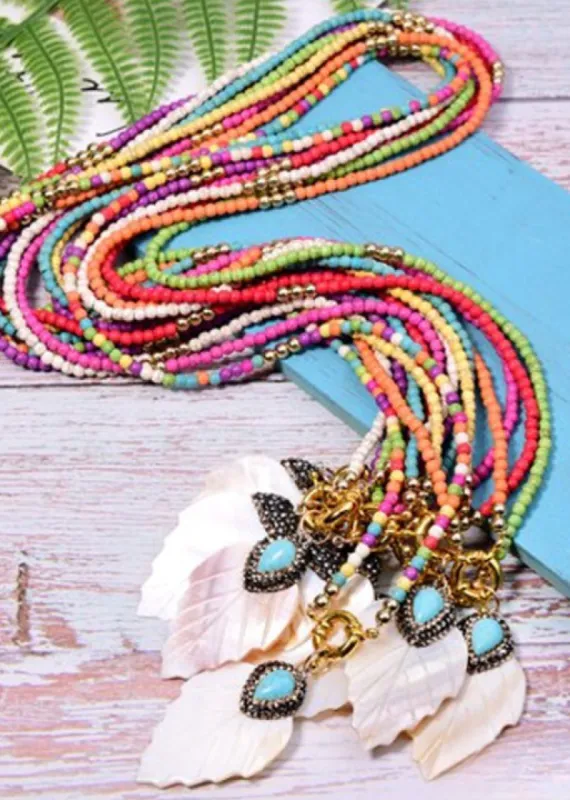 Boho Beads Colorful Necklace sold by Boho Mood