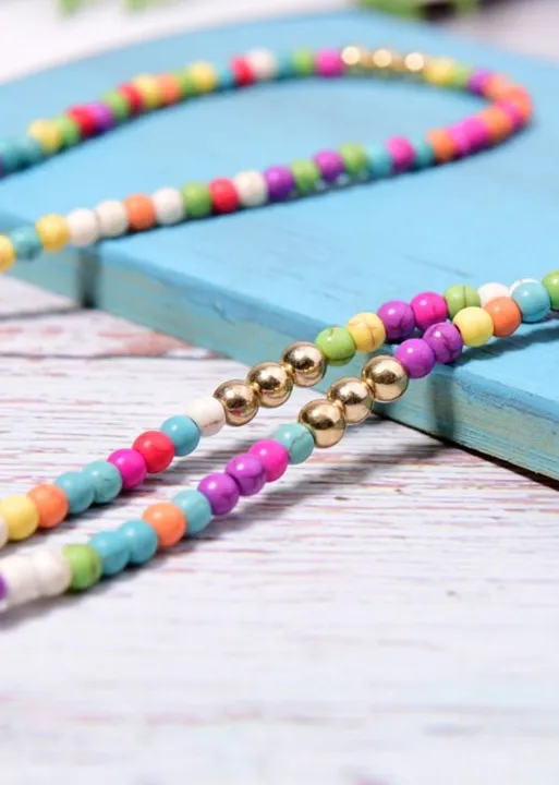 Boho Beads Colorful Necklace sold by Boho Mood product image thumbnail 5