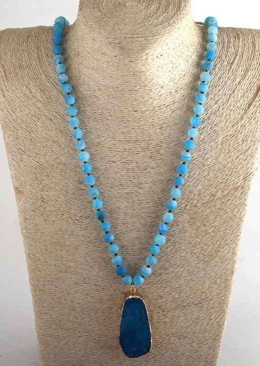 Long Boho Necklace Precious Stone sold by Boho Mood