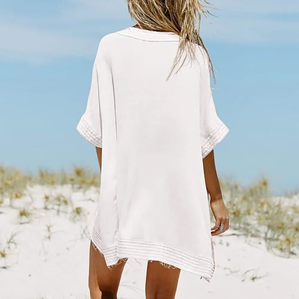 White Beachy Dress sold by Boho Mood product image thumbnail 2
