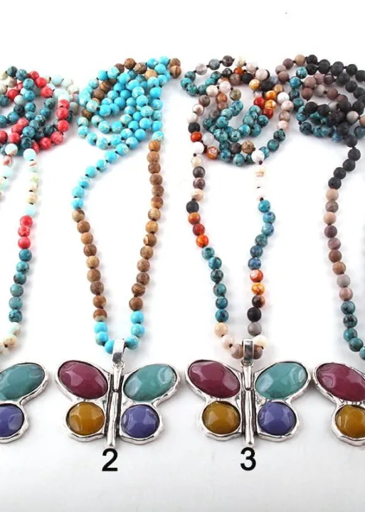 Boho Beaded Necklace - Butterfly Pendant sold by Boho Mood product image thumbnail 4