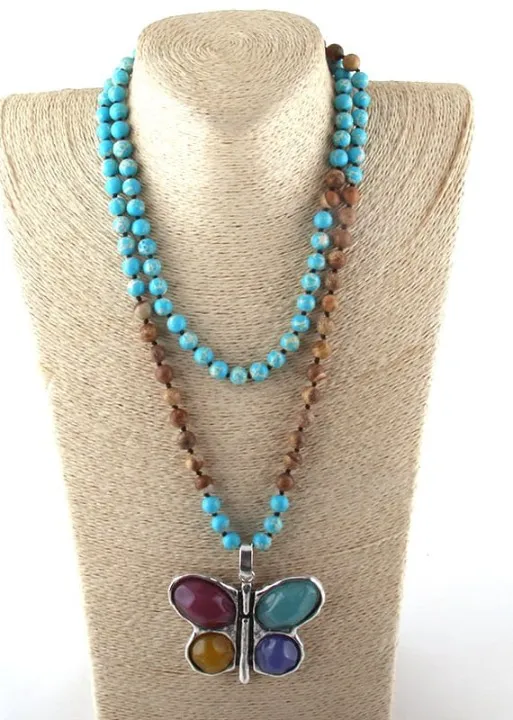 Boho Beaded Necklace - Butterfly Pendant sold by Boho Mood product image thumbnail 5